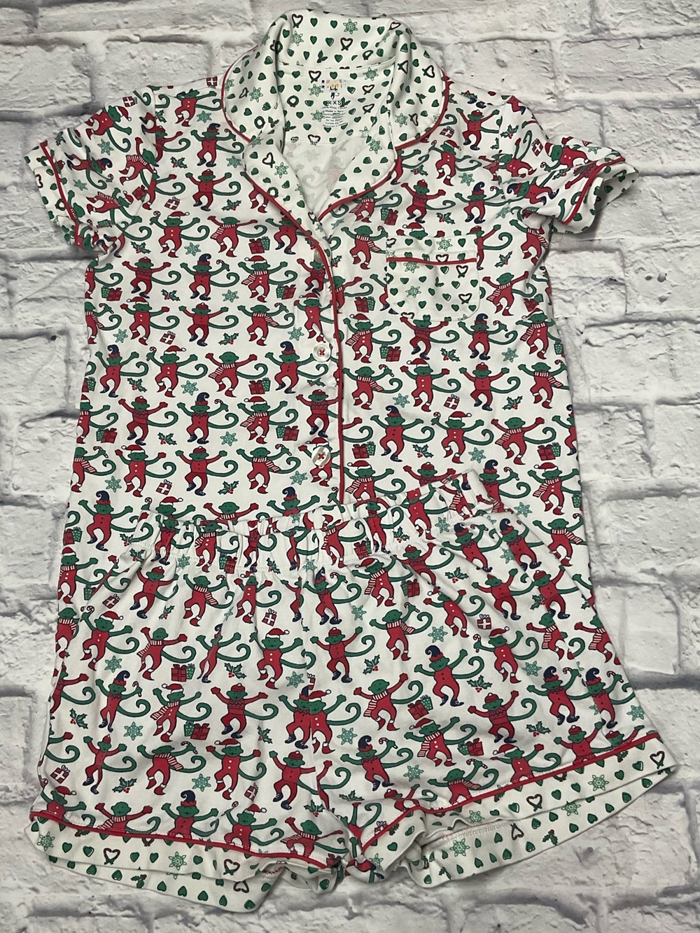RARE Womens Roller Rabbit Christmas Pajamas